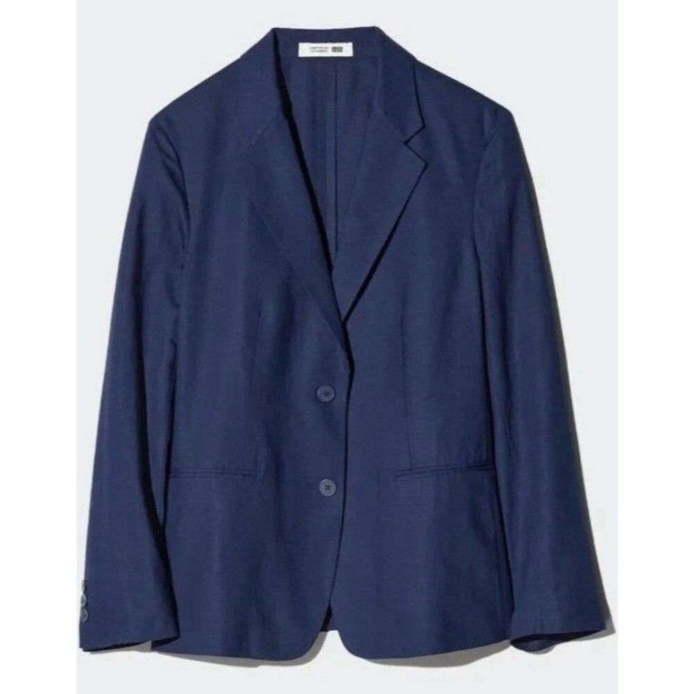 Uniqlo x Comptoir des Cotonniers Navy Linen Blend Blazer Jacket XS